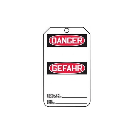 Accuform Caution, PF-Cardstock, 3-1/4 in Width, 1/4 in Height, , 25 PK TMG143CTP